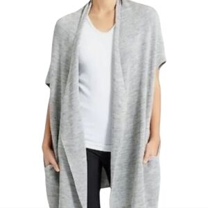 Athleta Gray Restful Cocoon Ribbed Wrap Oversized Long Cardigan Duster - Size XS